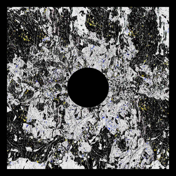 An intriguing album cover showcasing a black and white painting with a prominent circle at its center.